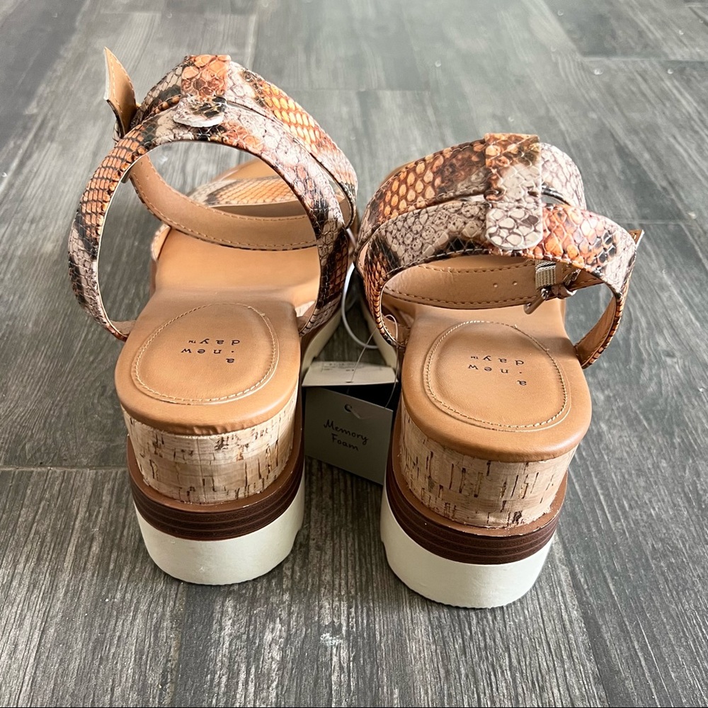 a New Day™ Women's Abigail Heels - Faux-leather Sandals Ankle Strap Snakeskin 12 - Picture 6 of 11